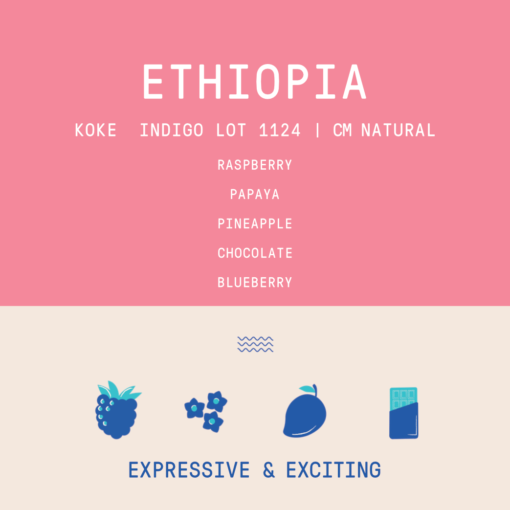 Ethiopia - Project Origin Koke Indigo lot 1124 | CM Natural - 150g - Archived