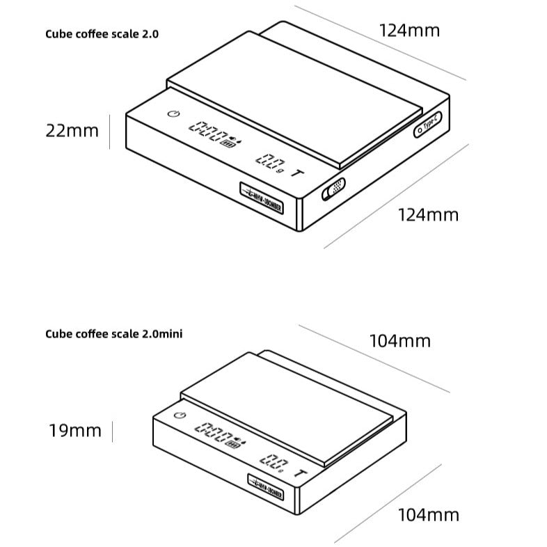 MHW-3BOMBER - Mini Cube Coffee Scale 2.0