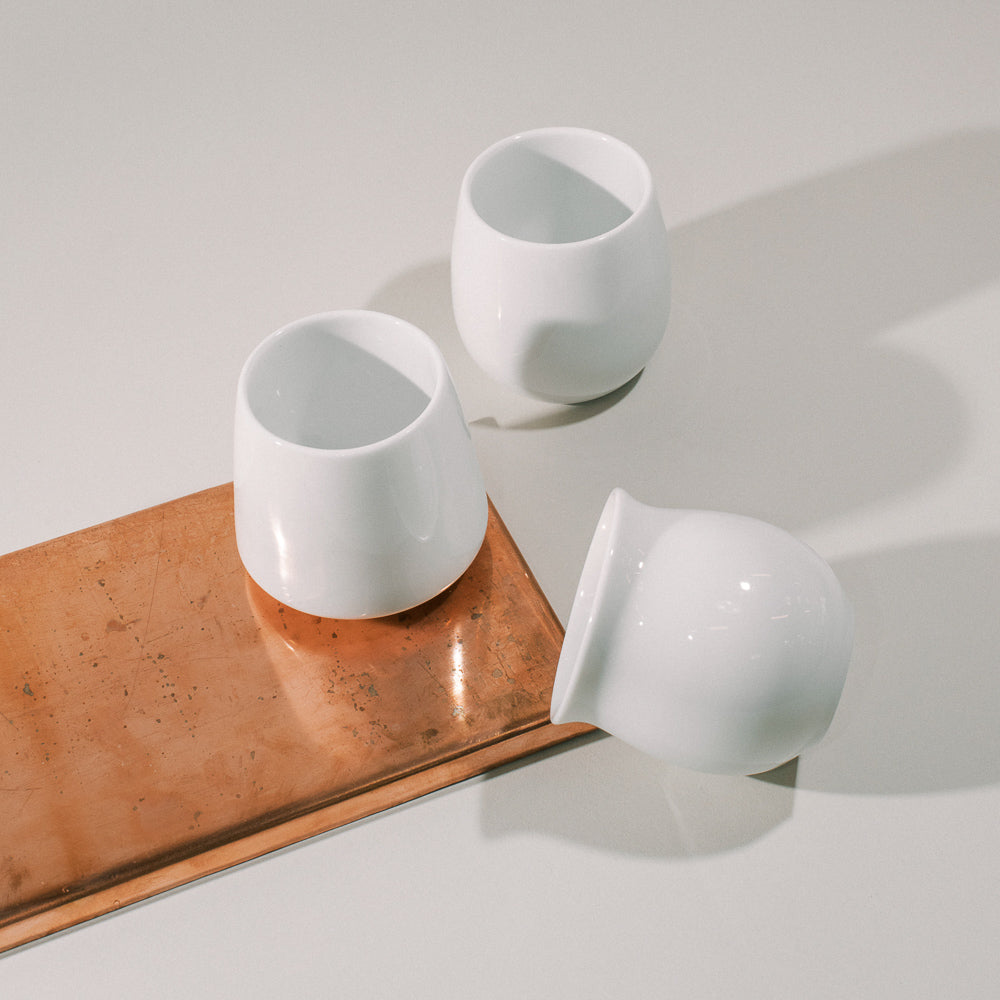 All three Origami Flavour cups in white