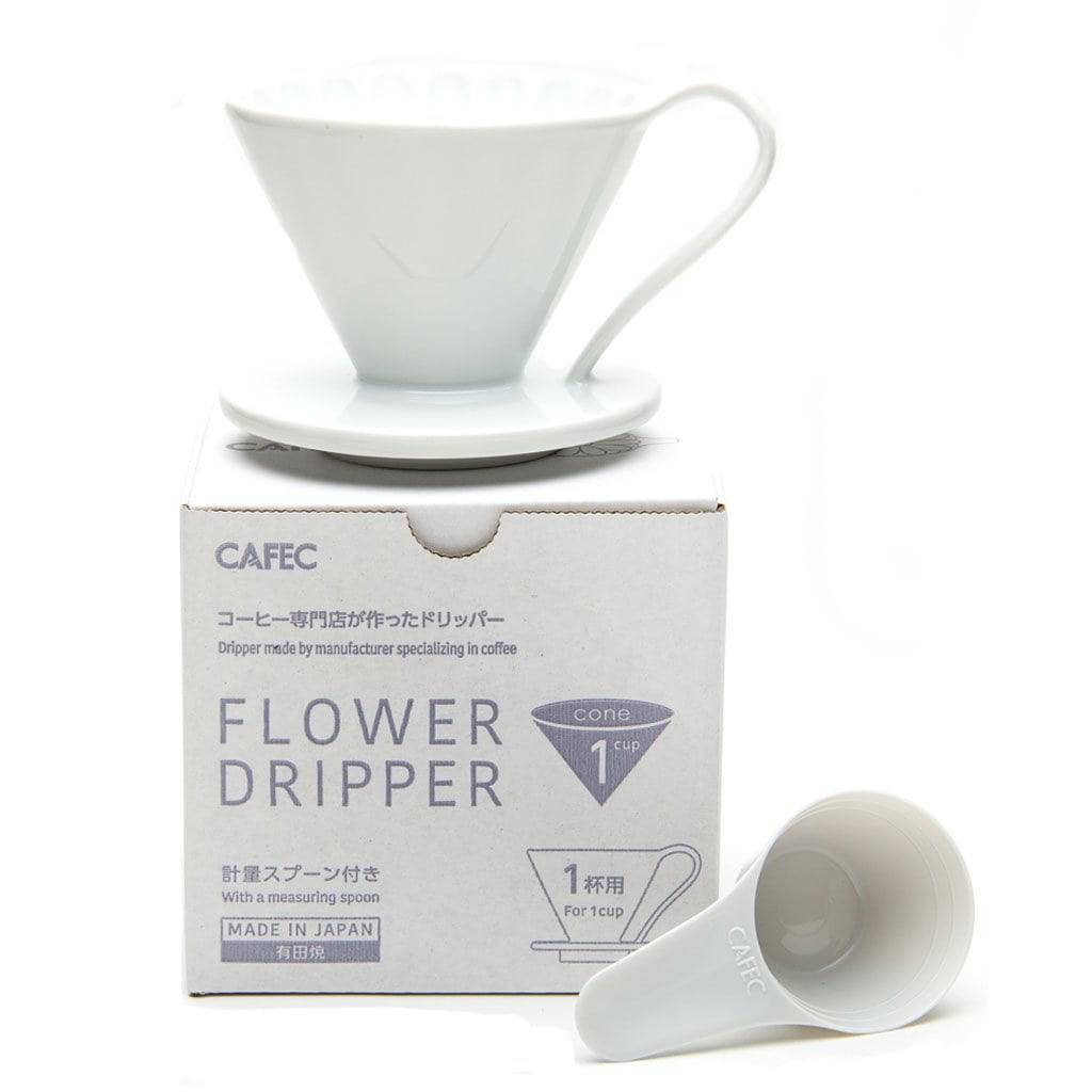 Cafec - Porcelain Flower Dripper 1 cup