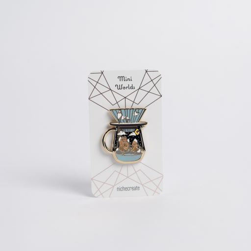 Niche Create - Pour Over Origami Gold Enamel Pins