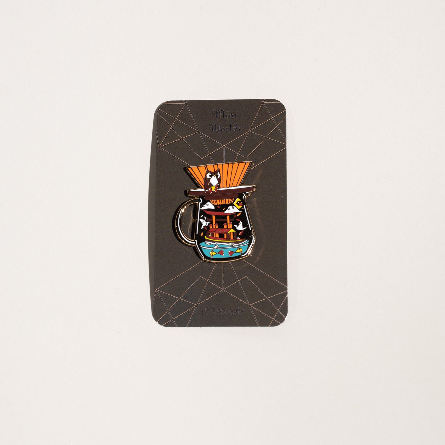 Niche Create - Pour Over Origami Gold Enamel Pins