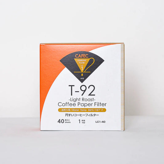 CAFEC - T-92 LIGHT Roast Coffee Paper Filter (box of 40)