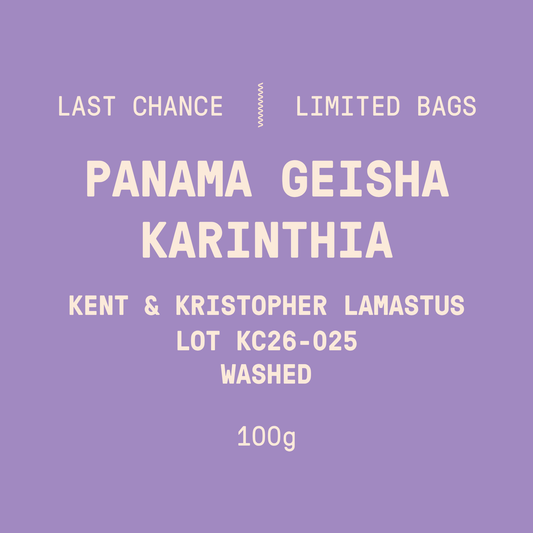 Limited Bags | Panama - Kent & Kristopher Lamastus Karinthia Geisha Lot KC26-025 | Washed - 100g