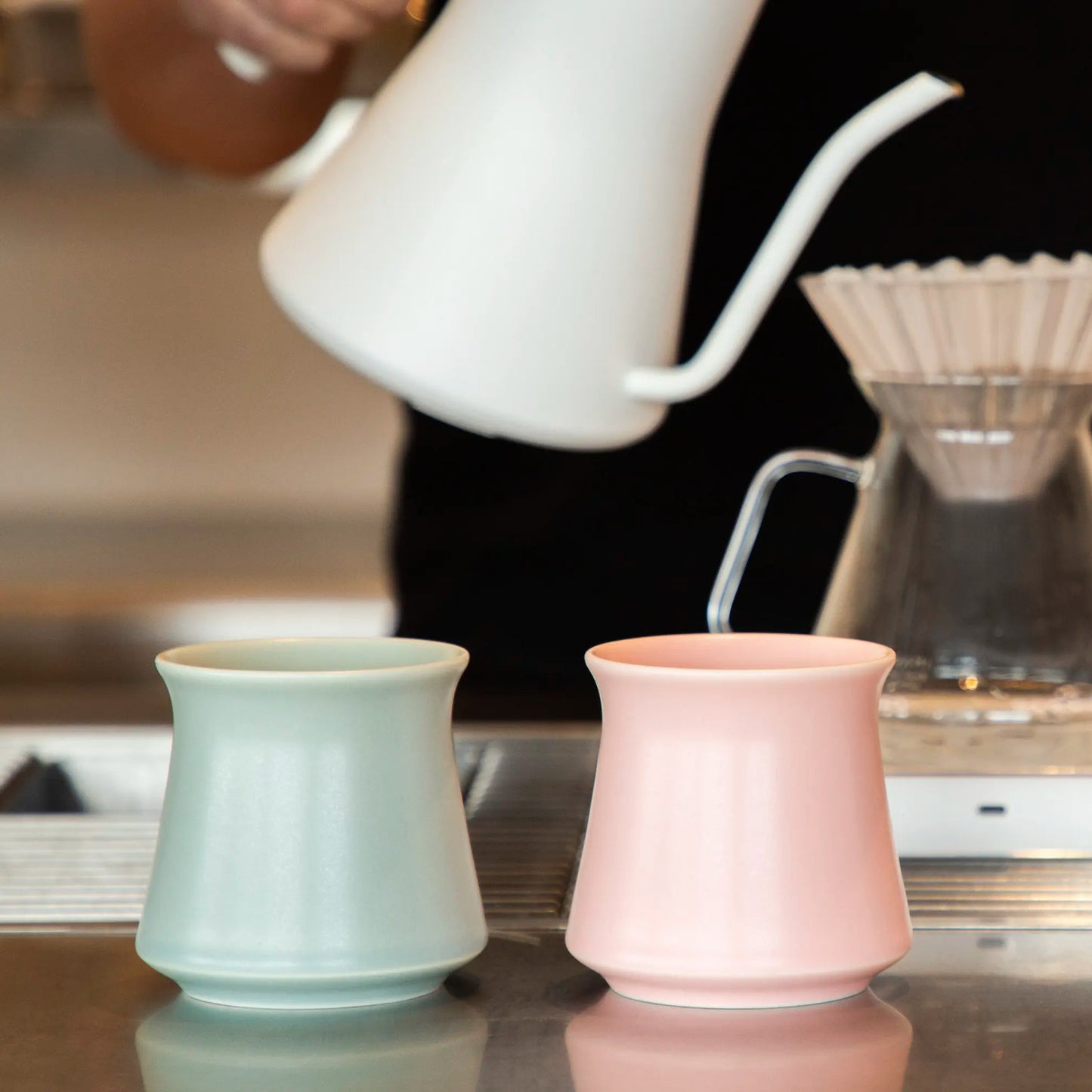 Origami Harmony Cups Matte Green and Pink