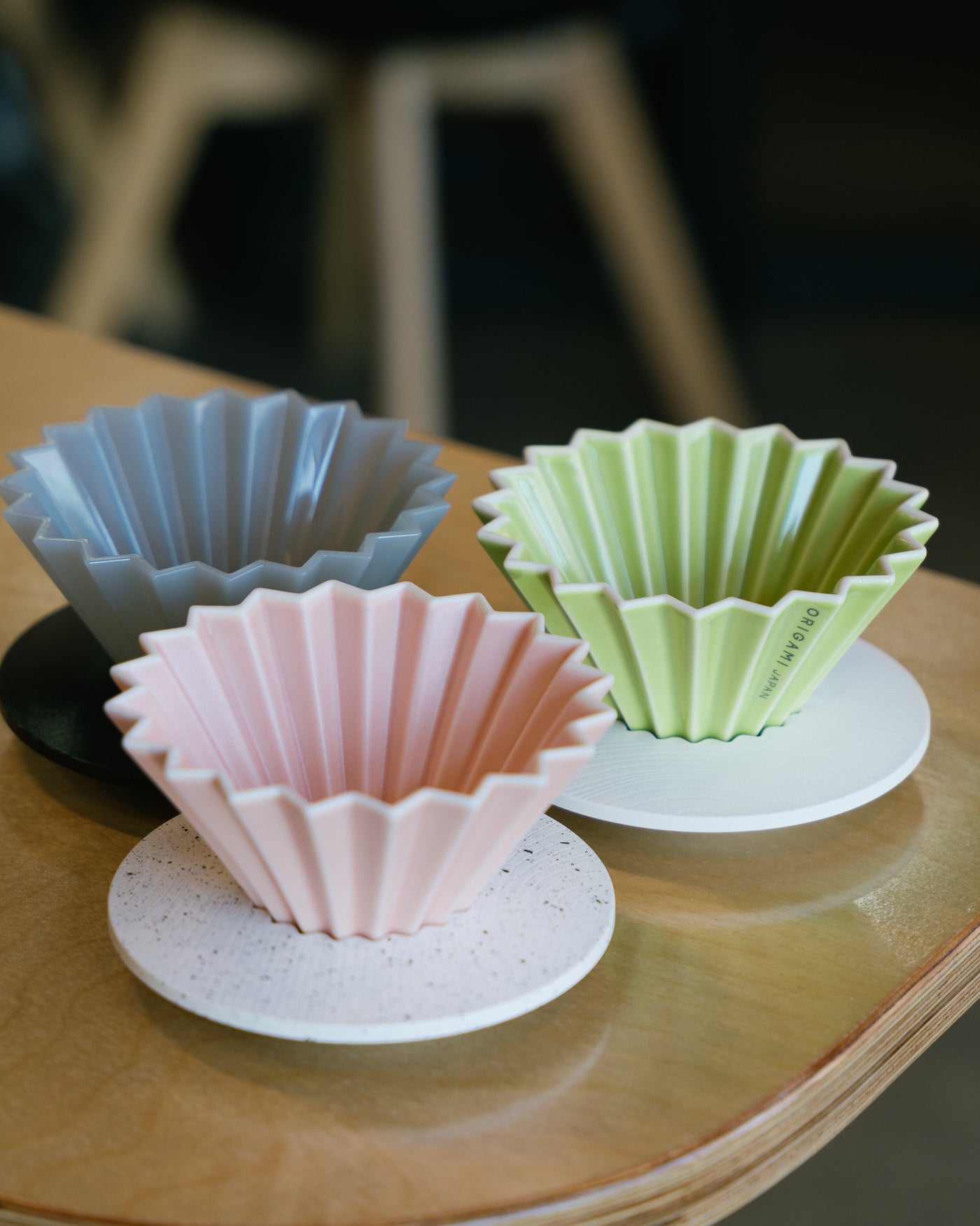 Origami Dripper - Matte Blue with Grain White Holder