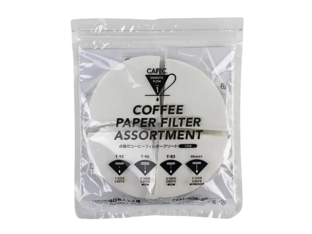Cafec - 4P Coffee Paper Filter Assortment Packs (4 x 40pk)