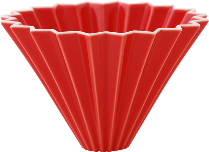 Mino porcelain, Origami dripper, Red