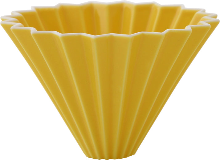 Mino porcelain, Origami dripper, Yellow