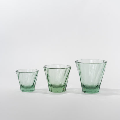 Glass is a great alternative material to our porcelain cups. It is a green, 100% recyclable, strong and non porous material.  It has a thickness of 5mm, which retains heat extremely well. 