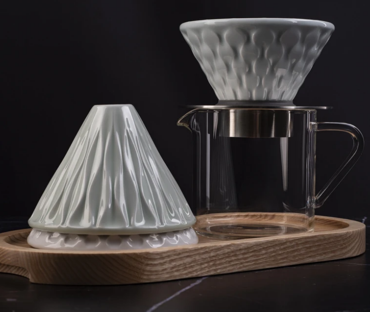 Glass is heat proof. Works with the Brewers Dripping Stand, or just the Drippers alone. Featured is the dripper with the base on top of the carafe.
