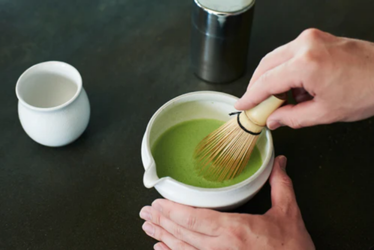 Matcha bowl being used