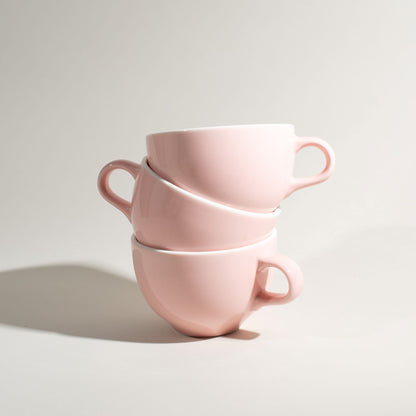 ORIGAMI Cappuccino Bowl 6oz Pink Cups Stacked