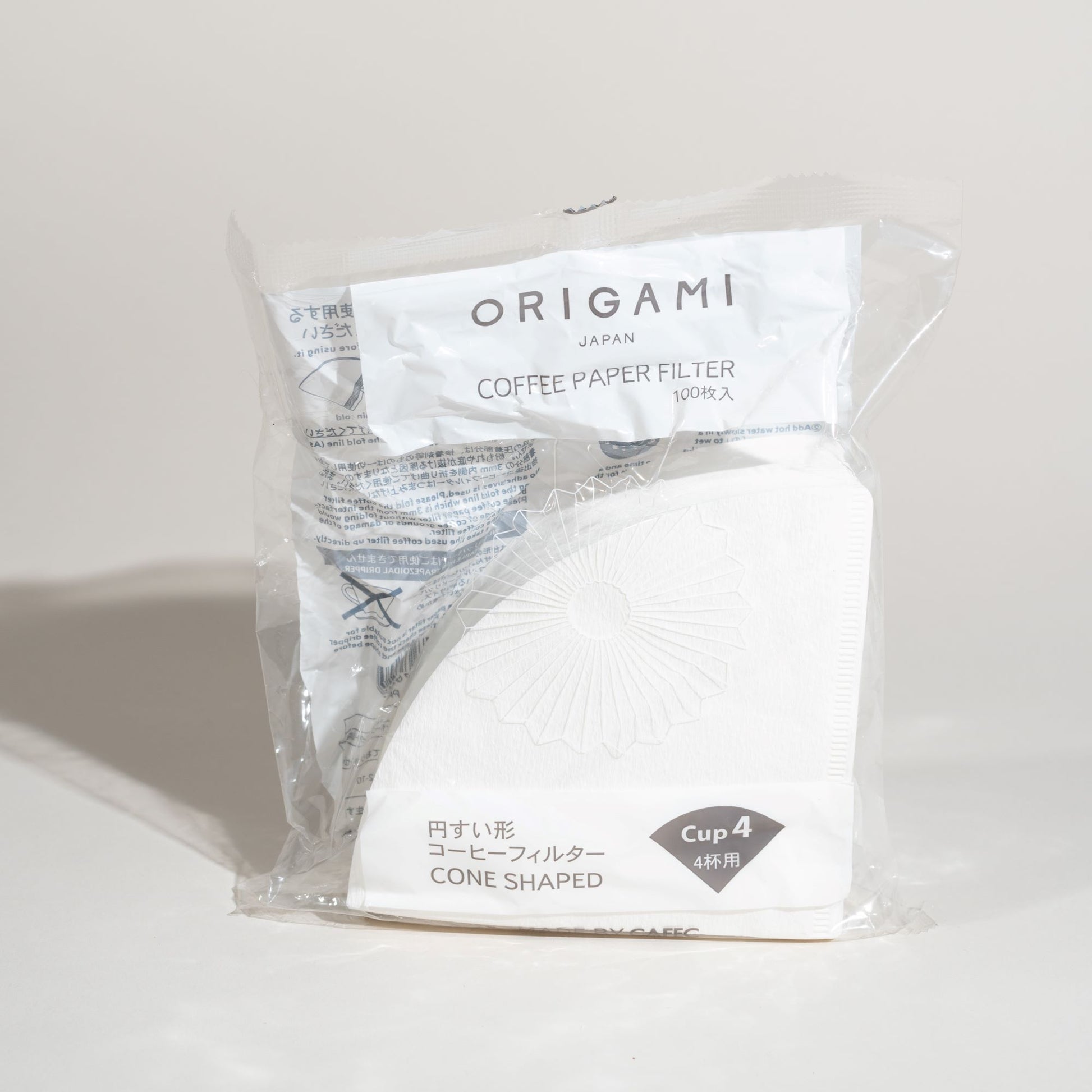 Origami Coffee Filter Paper 100.  4 Cup.