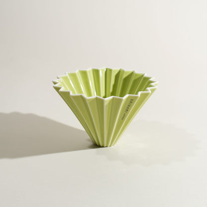 Mino porcelain, Origami dripper, Green