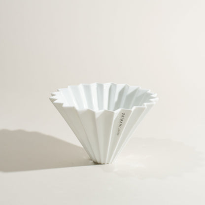 Mino porcelain, Origami dripper, White