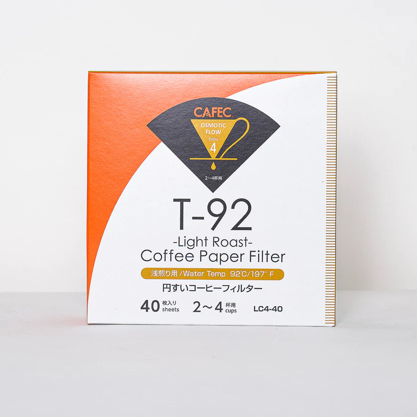 CAFEC - T-92 LIGHT Roast Coffee Paper Filter (box of 40)
